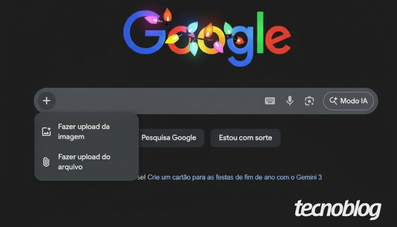 Botão de upload no Google torna busca com IA mais fácil